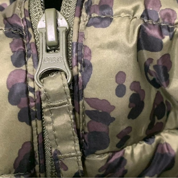 Leopard Puffer Jacket Quilted Narrow Channel Women's Small - Picture 8 of 14